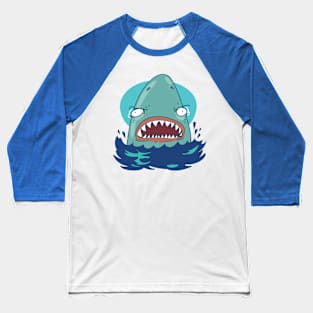 great white shark cartoon Baseball T-Shirt